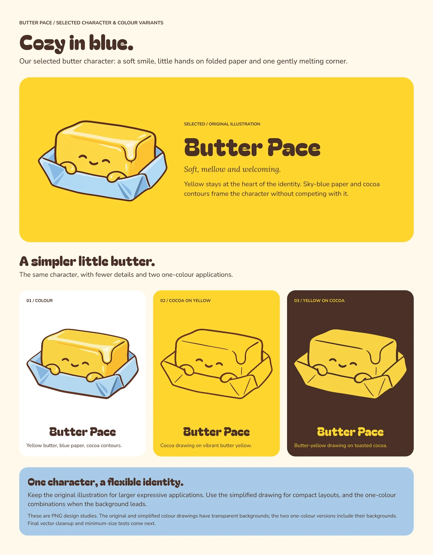Butter Pace — brand identity board 3