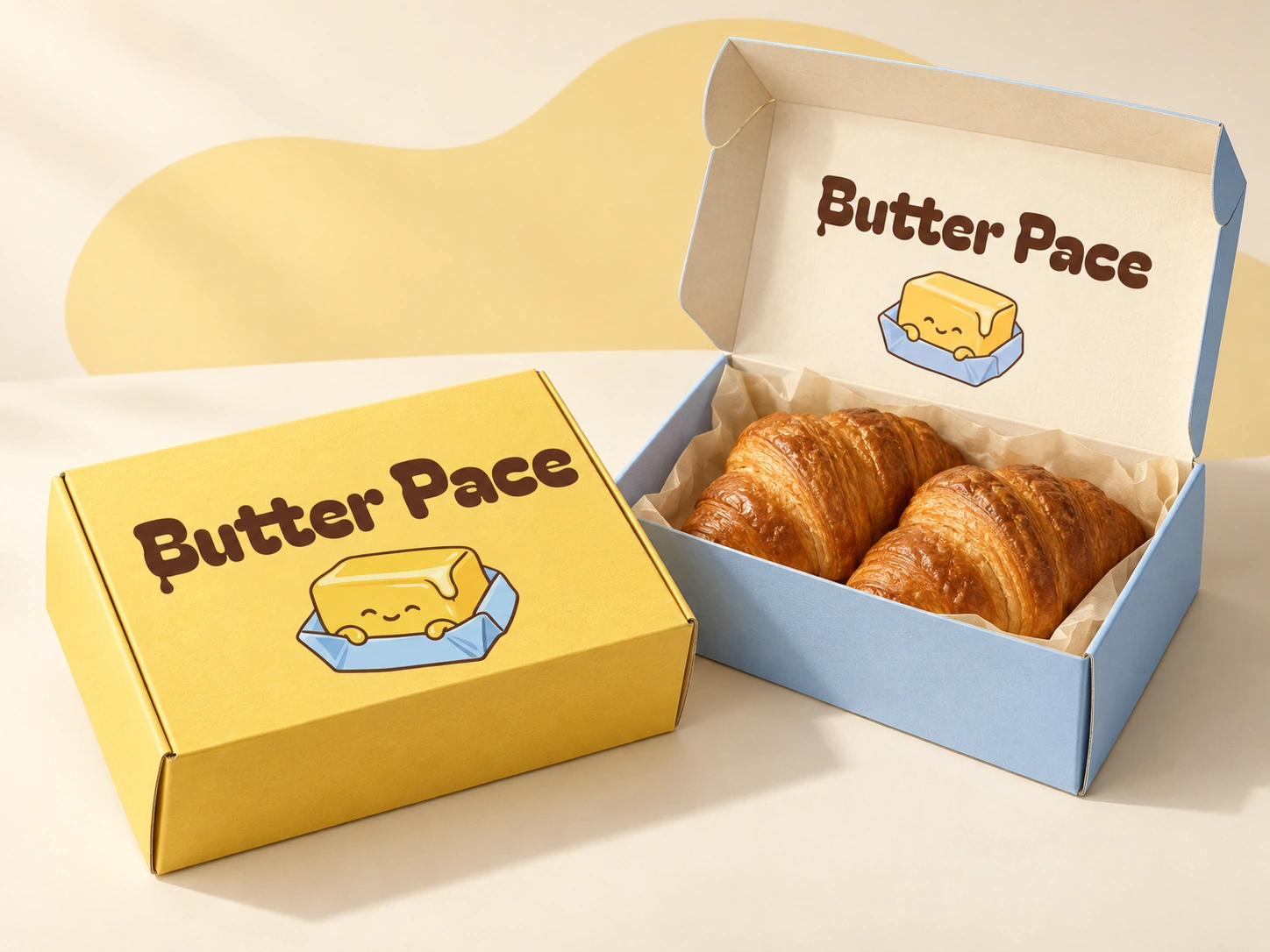 Butter Pace — Pastry box packaging mockup