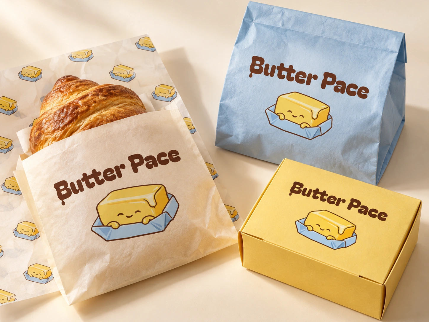 Butter Pace — Bakery wraps and food packaging mockup