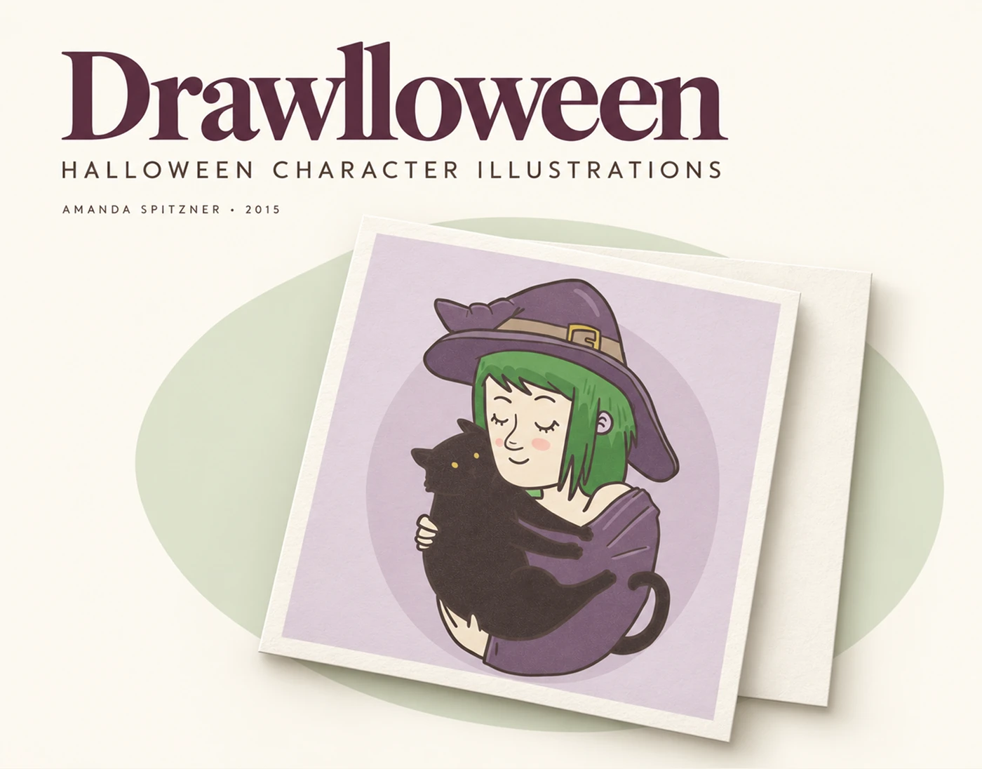 Drawlloween — Witch and black cat