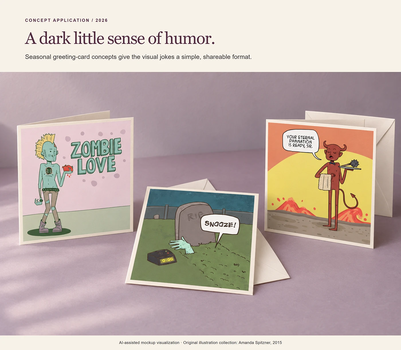 Drawlloween — Greeting cards concept
