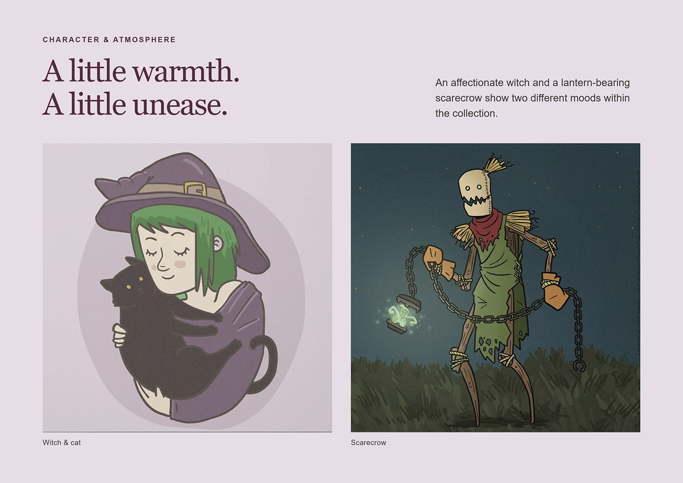 Drawlloween — Witch and scarecrow illustrations
